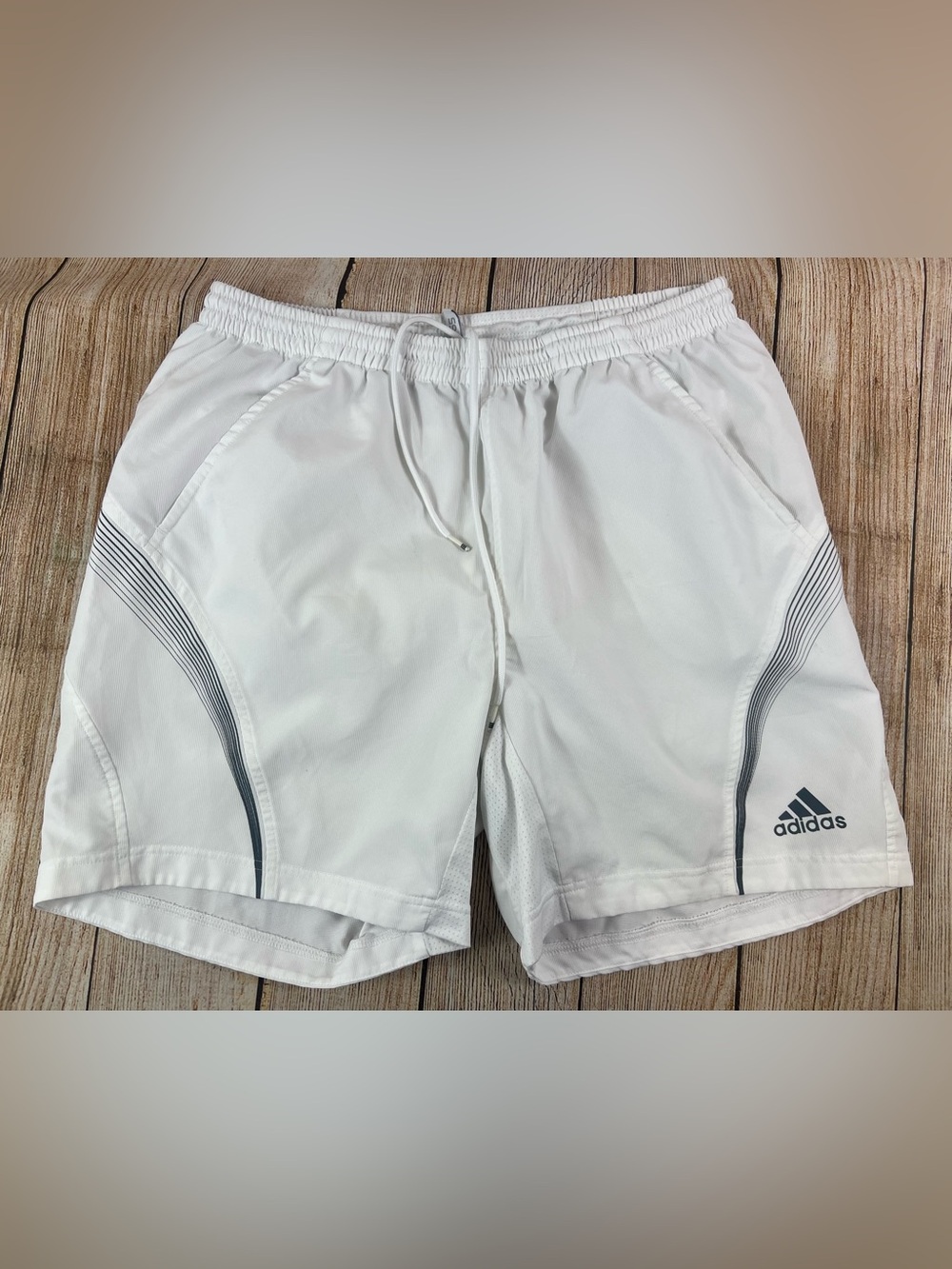 Mens Vintage Adidas Climacool 365 White Athletic Soccer Shorts Size Large